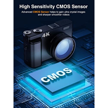 Lecran 4K Digital Camera with Autofocus and Flip Screen