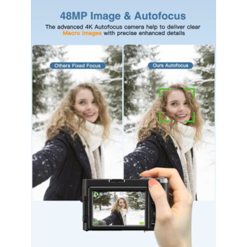 Lecran 4K Digital Camera with Autofocus and Flip Screen