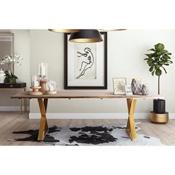 TOV Leah Modern Handcrafted Rustic Wood Dining Table