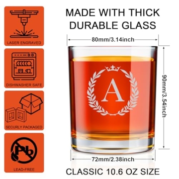 Custom Monogrammed Whiskey Glasses - Personalized Gifts for Men