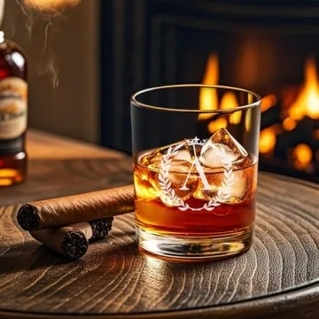 Personalized Monogram Whiskey Glasses for Men - Unique Gifts