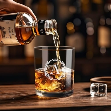 Personalized Monogram Whiskey Glasses for Men - Unique Gifts