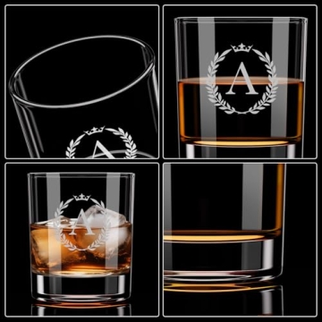 Personalized Monogram Whiskey Glasses for Men - Unique Gifts