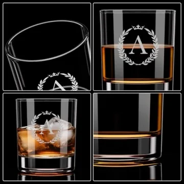 Personalized Monogram Whiskey Glasses for Men - Unique Gifts