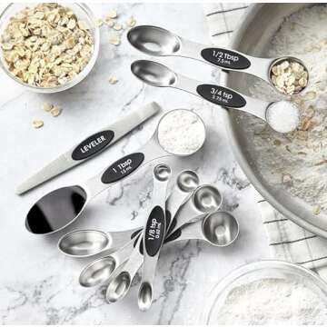 Magnetic Measuring Spoons Set of 9 - Stainless Steel Kitchen Essential