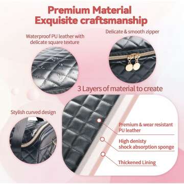 Nail Polish Organizer Bag for 50 Bottles & Nail Lamp