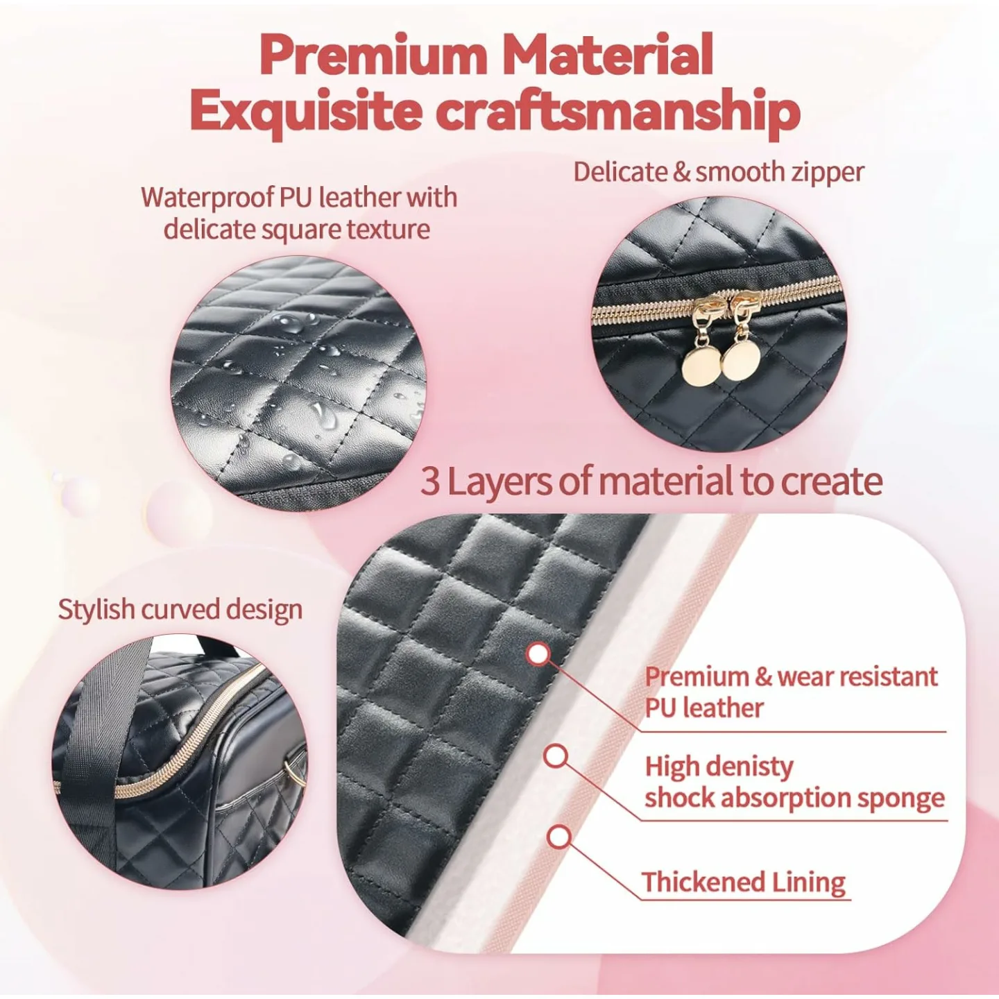 Nail Polish Organizer Bag for 50 Bottles & Nail Lamp