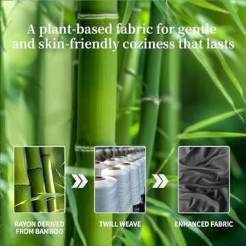 Shilucheng 100% Viscose Derived from Bamboo_ Sheets Queen Size 4pcs - Ultra Cooling & Silky Soft Bed Sheets, 16" Deep Pocket, Perfect for Hot Sleepers, Hotel Bedding Sheets (Black)