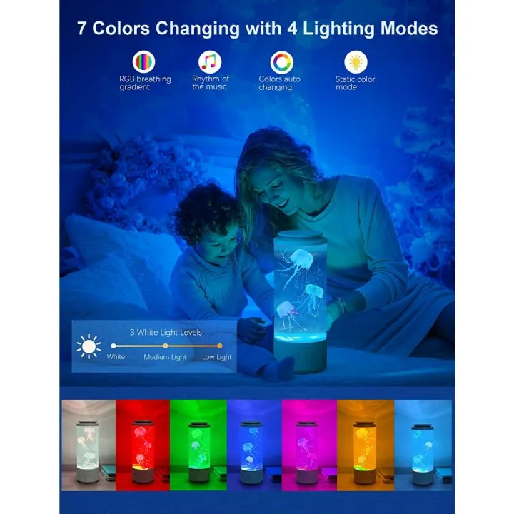 Jellyfish Lava Lamp Bluetooth Speaker for Home Relaxation