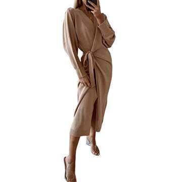 Elegant EXLURA Women's Wrap Maxi Dress for Every Event
