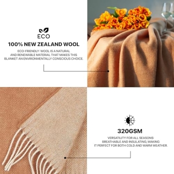 New Zealand Virgin Wool Blanket for Indoor & Outdoor Use