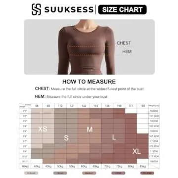SUUKSESS Women Double Lined Fitted Basic Tee Shirts Crew Neck Long Sleeve Going Out Crop Tops (Royal Blue, M)