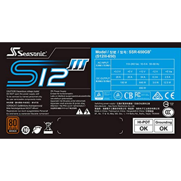 Seasonic S12III 650W PSU - Reliable Power Supply for Desktops