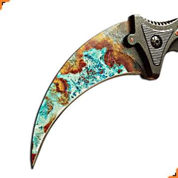 Knivesmatter Advanced csgo Karambit Knife, Case Hardened, 3rd Gen, Full Tang