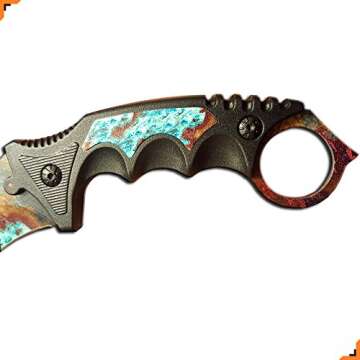 Knivesmatter Advanced csgo Karambit Knife, Case Hardened, 3rd Gen, Full Tang