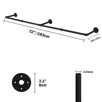 Oroonoko 72-Inch Pipe Clothes Rack for Laundry Room