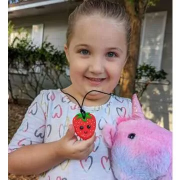 Munchables Strawberry Chew Necklace Sensory Chewable Jewelry
