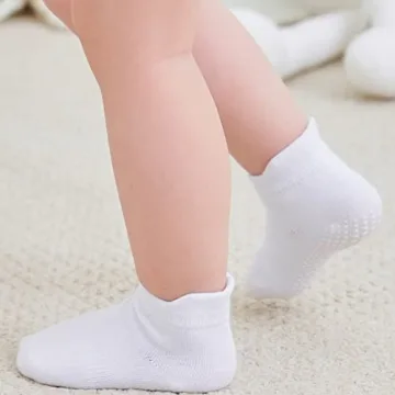 ZAPLES Baby Anti Slip Grip Ankle Socks for Ages 12-36 Months