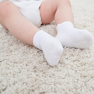 ZAPLES Baby Anti Slip Grip Ankle Socks for Ages 12-36 Months