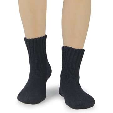 BenSorts Winter Solid Boots Socks for Women Thick Warm Cozy Crew Socks 5 Pair Black Black Beige Beige Beige