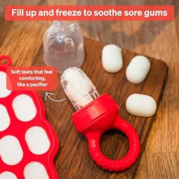 Baby Fruit Feeder by Lovenoobs™, Frozen Teething Toys for Babies, 2 Pack, Fruit Pacifier with 6 Teats, BPA/BPS Free, Mesh Teether, Food-Grade Silicone, Baby Feeding Essentials