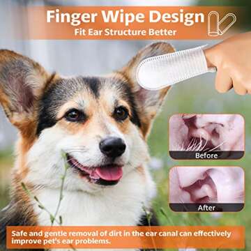 OBSEDE Ear Cleaner Finger Wipes for Dogs and Cats