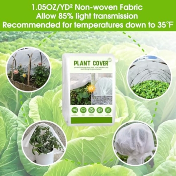 DewGami Plant Covers Freeze Protection,Winter Plant Covers for Garden 10'x33',Floating Row Cover,Thicker Plant Blanket for Outdoor Plants, Christmas Snow Blanket, Instant Fake Snow Decoration