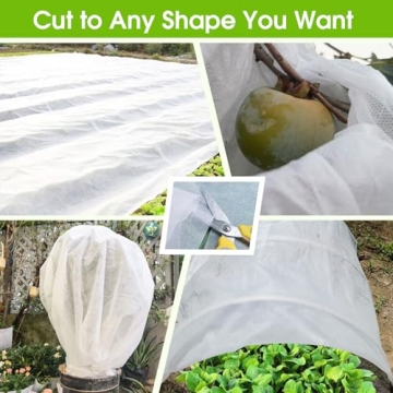 DewGami Plant Covers Freeze Protection,Winter Plant Covers for Garden 10'x33',Floating Row Cover,Thicker Plant Blanket for Outdoor Plants, Christmas Snow Blanket, Instant Fake Snow Decoration