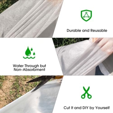DewGami Plant Covers Freeze Protection,Winter Plant Covers for Garden 10'x33',Floating Row Cover,Thicker Plant Blanket for Outdoor Plants, Christmas Snow Blanket, Instant Fake Snow Decoration
