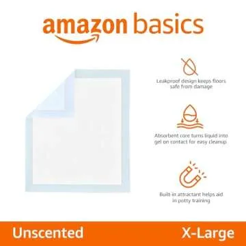 Amazon Basics Puppy Pads with Quick-Dry 5-Layer Leak-Proof Design for Potty Training, X-Large Size 2...