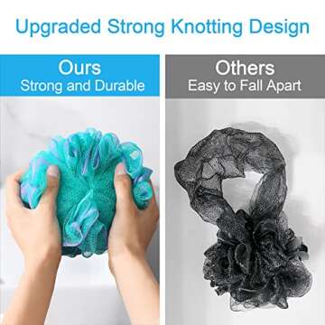 AmazerBath Exfoliating Loofah Sponge Set of 4 Colors