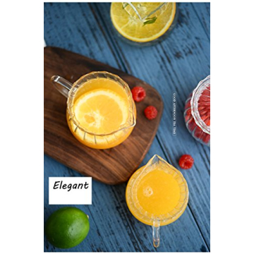 CHOOLD 4-12oz Embossed Glass Creamer Pitcher