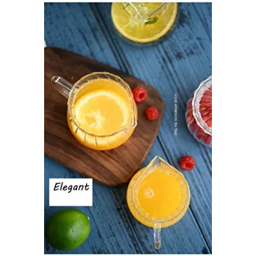 CHOOLD 4-12oz Embossed Glass Creamer Pitcher