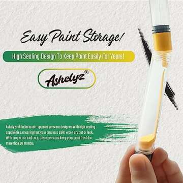 AshelyZ Refillable Touch Up Paint Pen 10 Pcs, Quick Wall Repair Paint Pens, Fillable Paint Pens for Wall Touch Up, Fence Scratch, Wood Floors, Cabinets, Doors, Furniture Repair Brush Pen