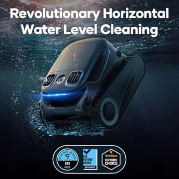 AIPER Scuba S1 Pro Cordless Robotic Pool Cleaner with Smart Navigation and 180+3μm Fine Filter for ...