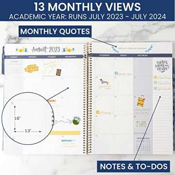 bloom daily planners 2023-2024 (8.5" x 11") Academic Year Day Planner (July 2023 - July 2024) - Weekly/Monthly Dated Agenda Organizer with Tabs - Be Kind