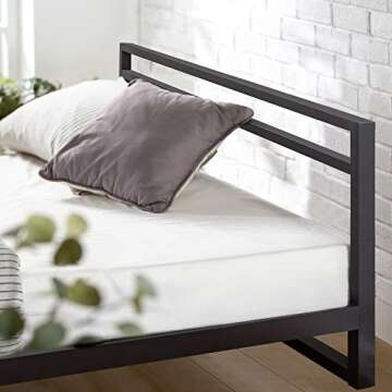 ZINUS Black Platform Bed Frame with Headboard - Queen Size