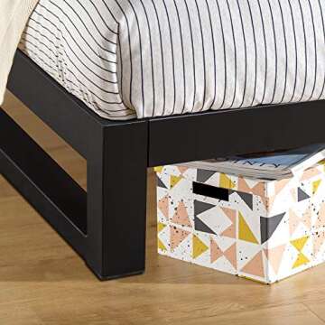 ZINUS Black Platform Bed Frame with Headboard - Queen Size