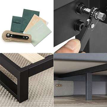 ZINUS Black Platform Bed Frame with Headboard - Queen Size