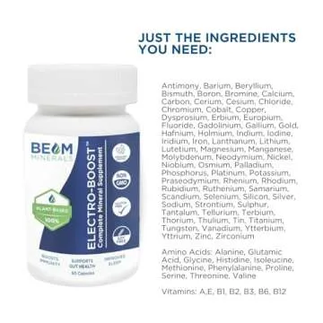 Complete Multi-Mineral Capsules - Electro-Boost Plant-Based Electrolytes and Micronutrients Capsules for Men and Women | Help to Boost Immunity, Support Gut Health and Improve Sleep | 60 Capsules