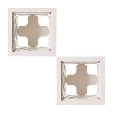 Lattice Design Planter Box 2-Pack – 14.75-Inch Decorative Outdoor Flower or Plant Pots – Front Porch, Patio, and Garden Decor by Pure Garden (White)