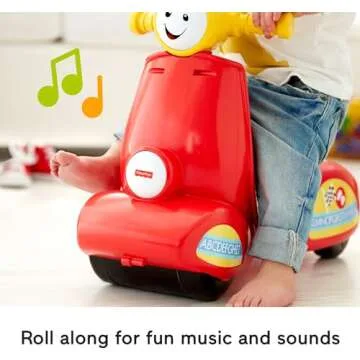 Fisher-Price Baby Learning Toy Laugh & Learn Smart Stages Scooter Ride-On with Music for Developmental Play Toddlers Ages 1+ Years
