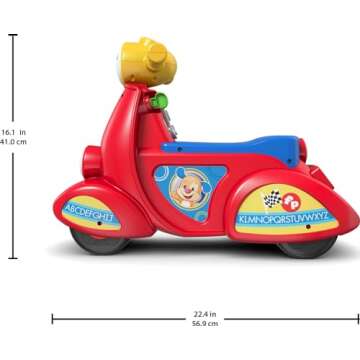 Fisher-Price Baby Learning Toy Laugh & Learn Smart Stages Scooter Ride-On with Music for Developmental Play Toddlers Ages 1+ Years