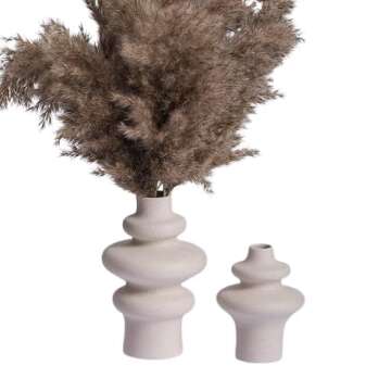 Kimisty Ceramic Vases Set 2, Wavy Modern Totem Vases, Pampas Decor, Irregular Abstract Decor, Large ...