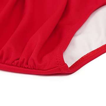 RXRXCOCO Women Front Cross One Piece Swimsuit Tummy Control Cross Back Monokini Bathing Suit for Women Red Medium