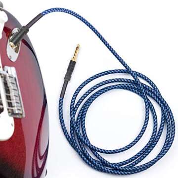 Professional 20 ft Guitar Cable - Clear Tone and Durability
