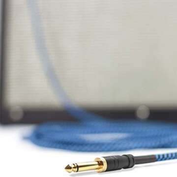 Professional 20 ft Guitar Cable - Clear Tone and Durability