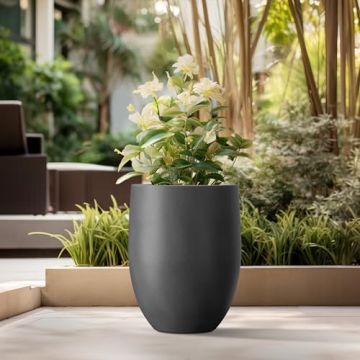 Kante Large Concrete Planter with Drainage for Home & Patio