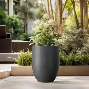 Kante Large Concrete Planter with Drainage for Home & Patio