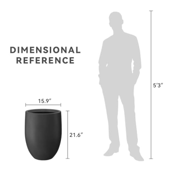 Kante Large Concrete Planter with Drainage for Home & Patio